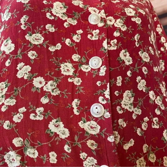 Vintage 90s Kathryn Deen New York Floral Button Down Maxi Dress Size L/XL - Picture 5 of 10